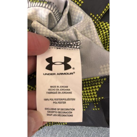 Boys Kids Youth Under Armour Long Sleeve Zip Pullover Shirt Yellow Gray 2T - Picture 4 of 4